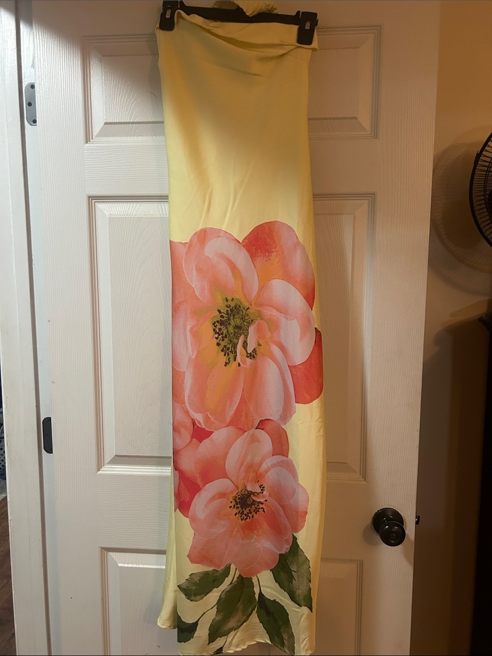 Sincerely Jules Strapless Yellow Dress with Pink Floral Print